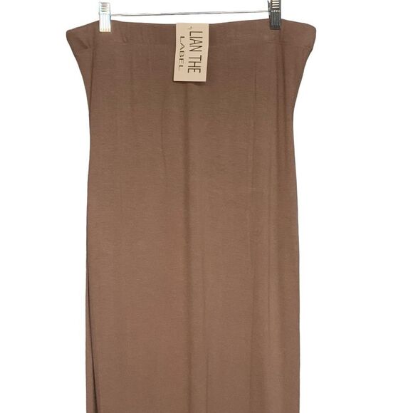 NWT Lian The Label Light Brown Stretch Dress Size Large - Picture 3 of 4